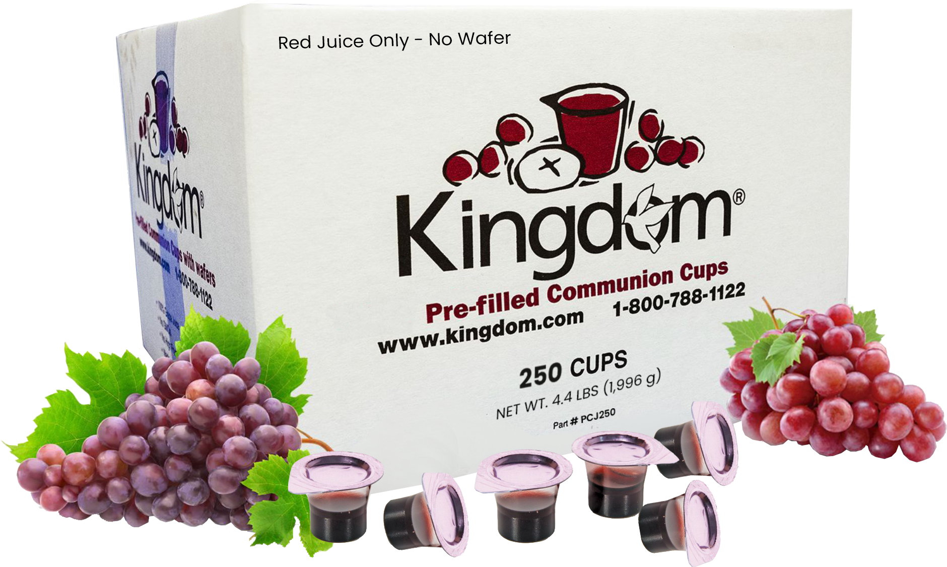 Kingdom Prefilled Communion Cups - Juice Only - 250 Count