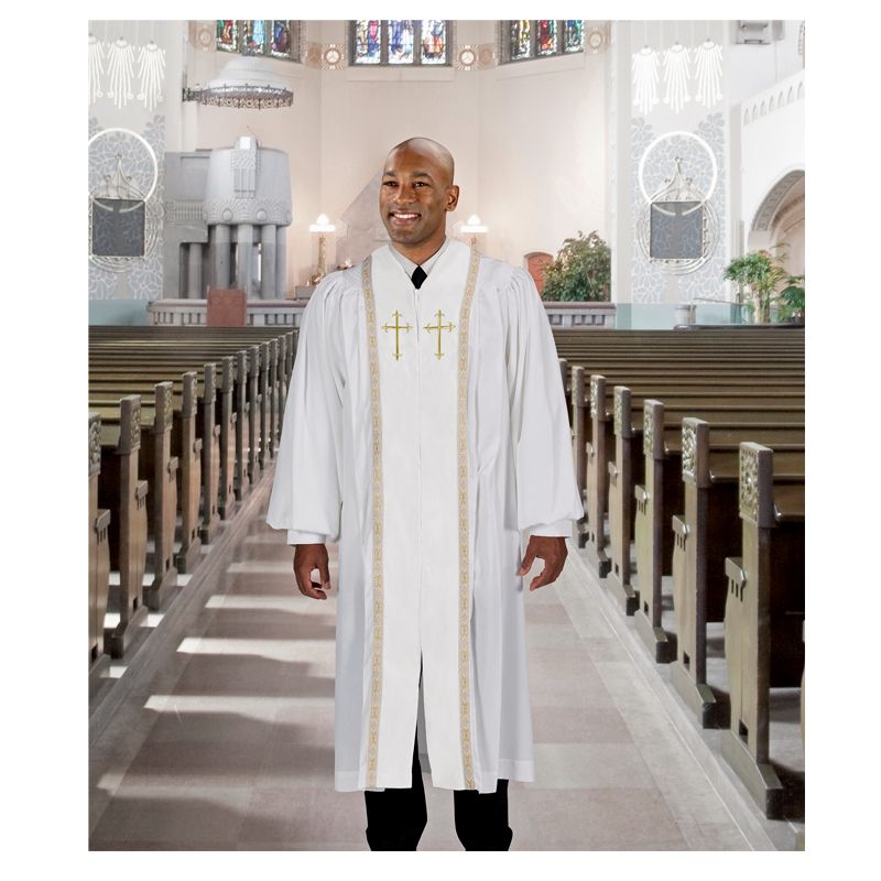 Pulpit Robes White Peachskin - Small