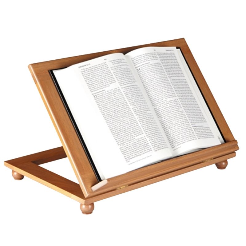 Adjustable Bible Stand with Pecan Finish