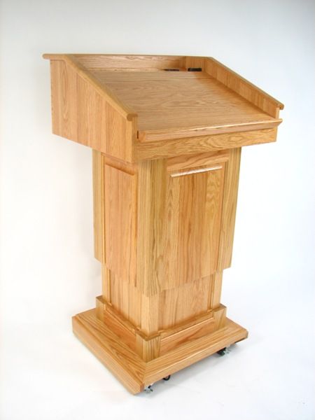 Kingdom Ministry Lectern Lift Oak Light Finish