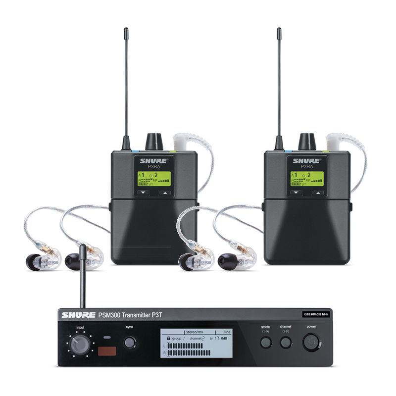 Shure PSM 300 Twin-Pack Pro Wireless In-Ear Monitor System with SE215-CL Earphones