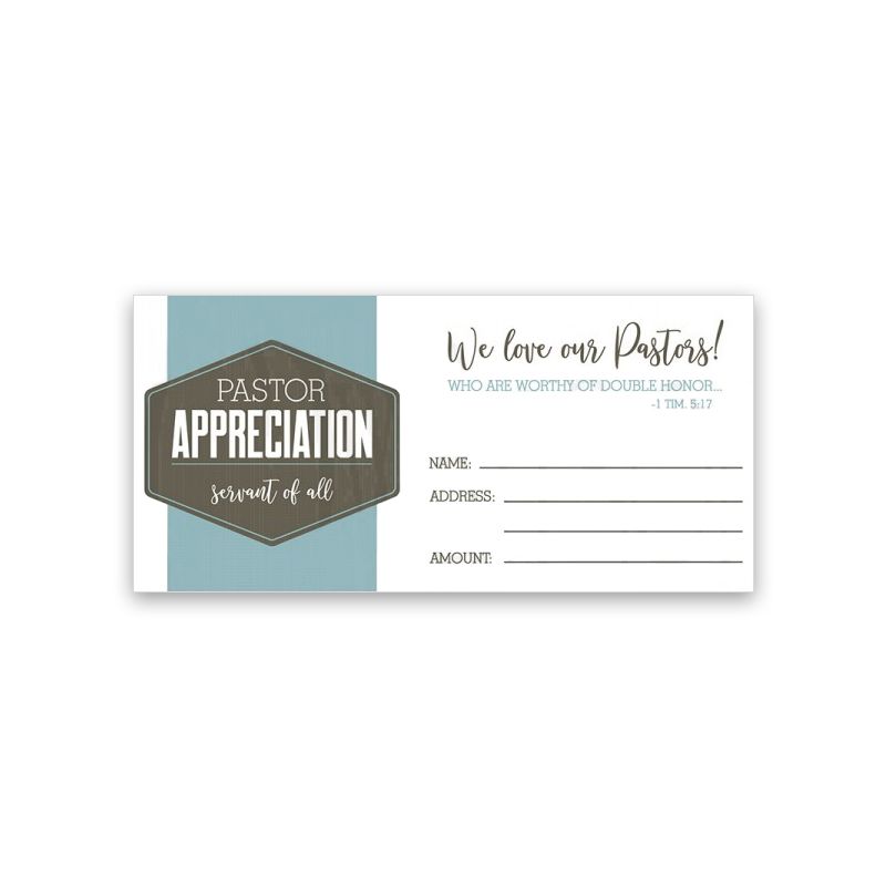 Pastor Appreciation Offering Envelopes - 100 QTY