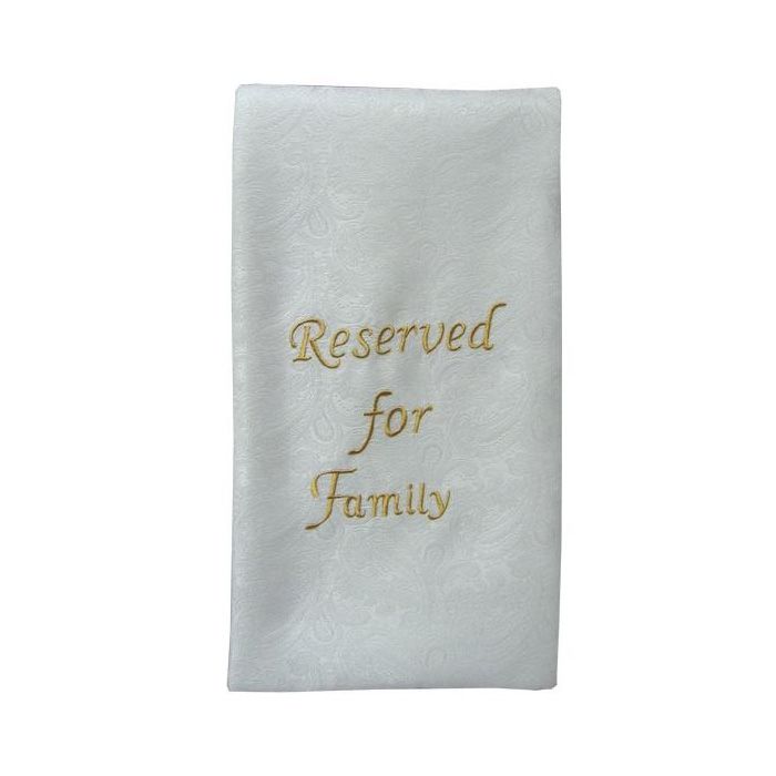 Pew Sash - Reserved for Family - White Sash