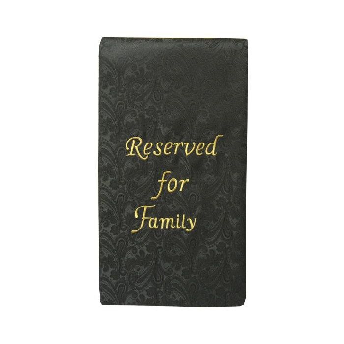 Pew Sash - Reserved for Family - Black Sash