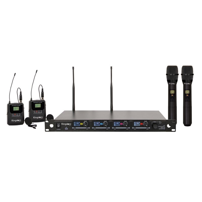 Kingdom V5 Wireless Mic System with 2 Handhelds, 2 Beltpacks with Lapels