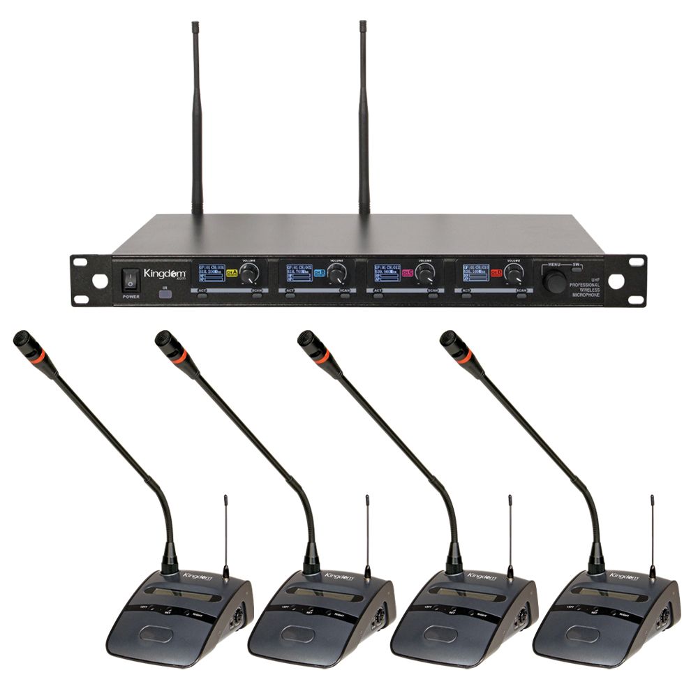 Kingdom V5 Wireless Mic System with 4 Podiums